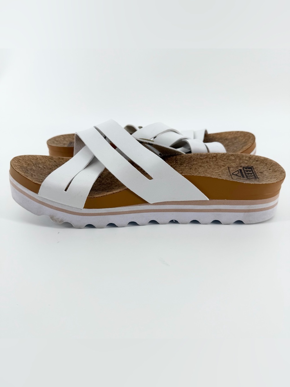REEF White Cushion Bloom Hi Platform Slide Women’s Sandals Size 10 Beach Comfy - Picture 14 of 14